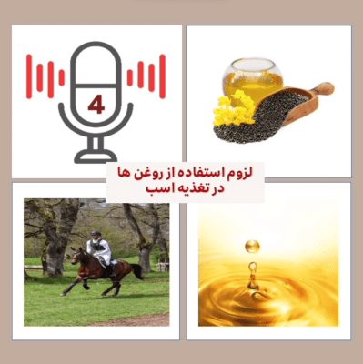 چهارمین اپیزود پادکست فست‌کوک، پادکست تخصصی در زمینه تغذیه اسب، با موضوع عوامل لزوم استفاده از روغن‌ در تغذیه اسب (پارت دوم)