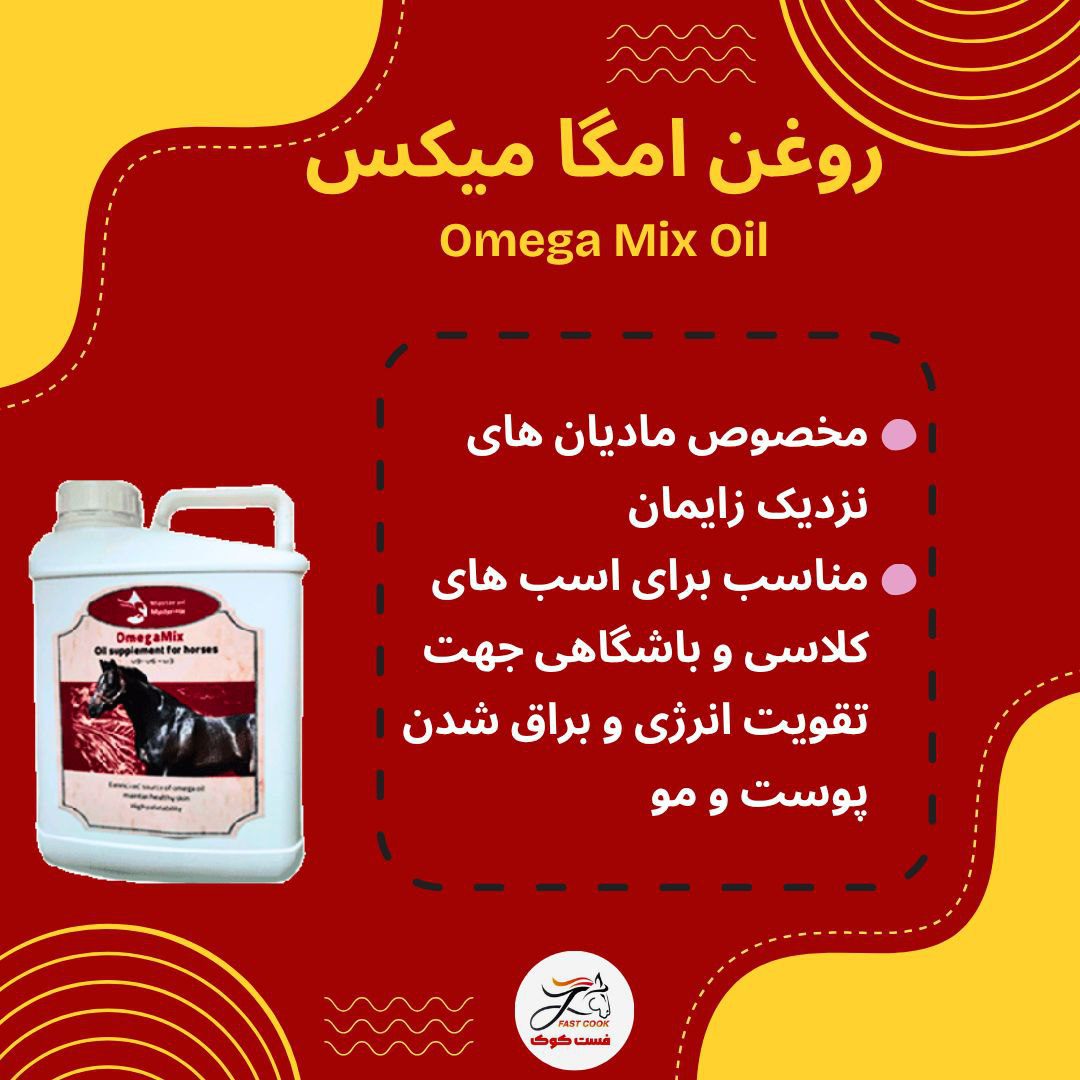 راهنمای کامل خرید روغن های اختصاصی اسب فستکوک: معرفی بهترین روغن های تقویتی اسب: امگامیکس